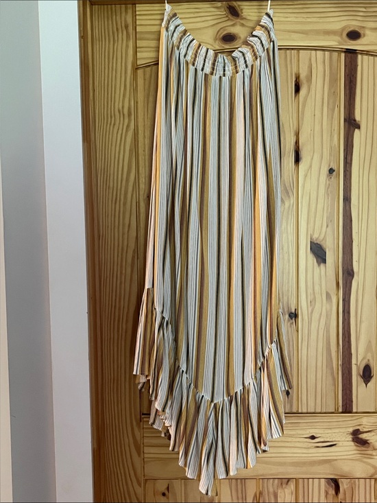 Angie Dresses & Skirts - Angie Striped Maxi Skirt Ruched waist with Ruffle Hem L